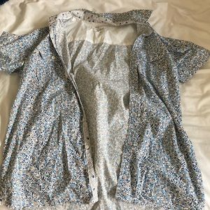 Flower short sleeve button up